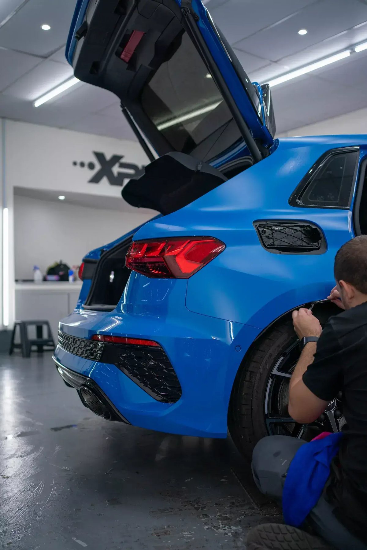 XPEL Stealth satin paint protection film on an Audi RS3
